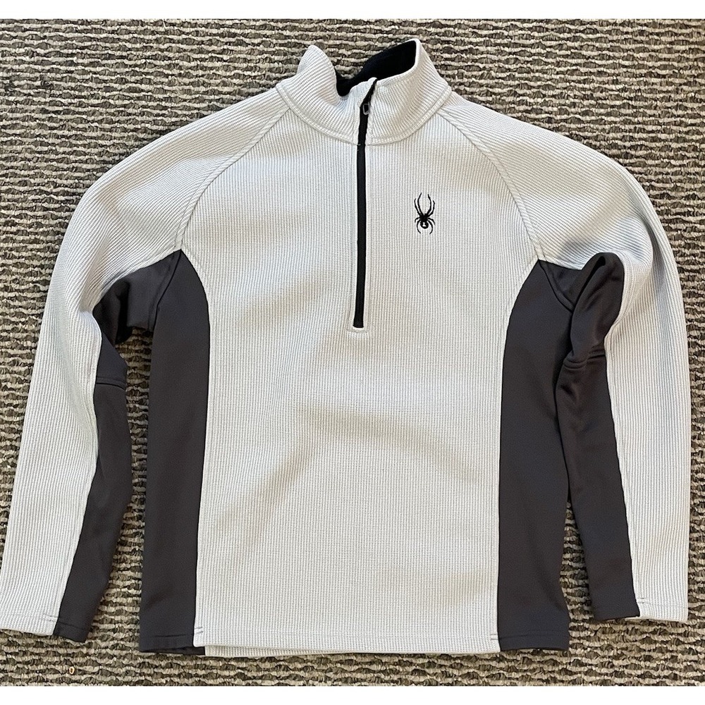 Spyder Sweatshirt Kids M Light Gray Half-Zip Polyester